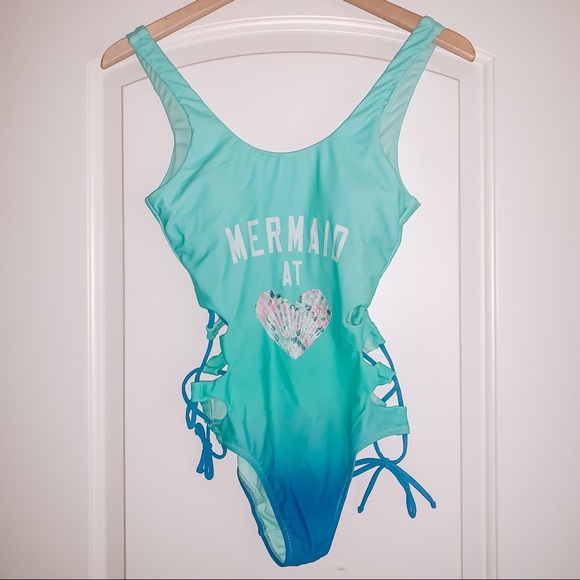 Altar'd State Other - Turquoise Mermaid Swim Suit